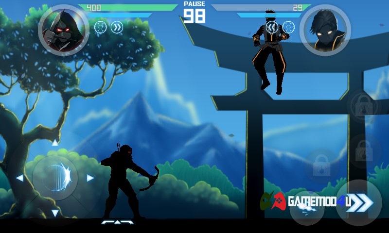 Hình ảnh trong tựa game đối kháng Shadow Battle hack full tiền cho điện thoại