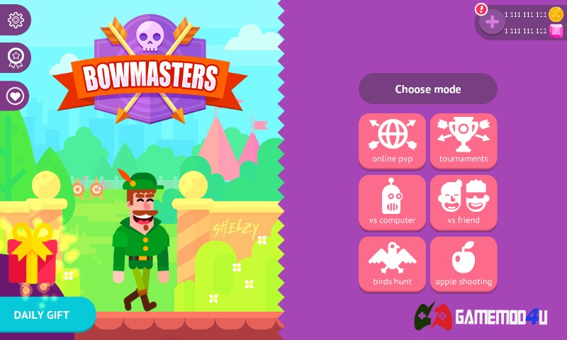 Bowmasters hack full tiền