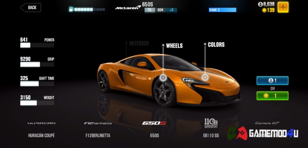 Các loại xe có trong CSR Racing 2 hack full tiền (mod free shopping)
