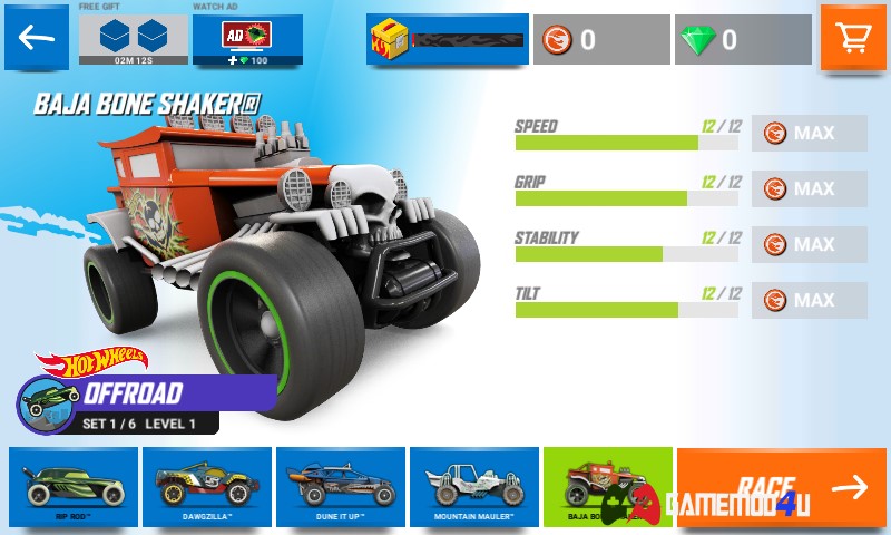 Đã test con game hack Hot Wheels Race Off full tiền cho android