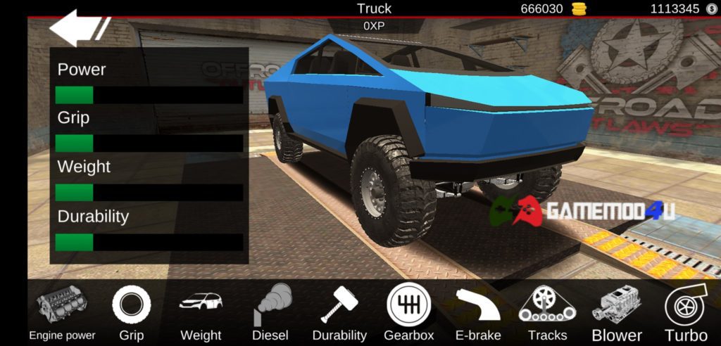 Tính năng có trong game Offroad Outlaws mod full tiền