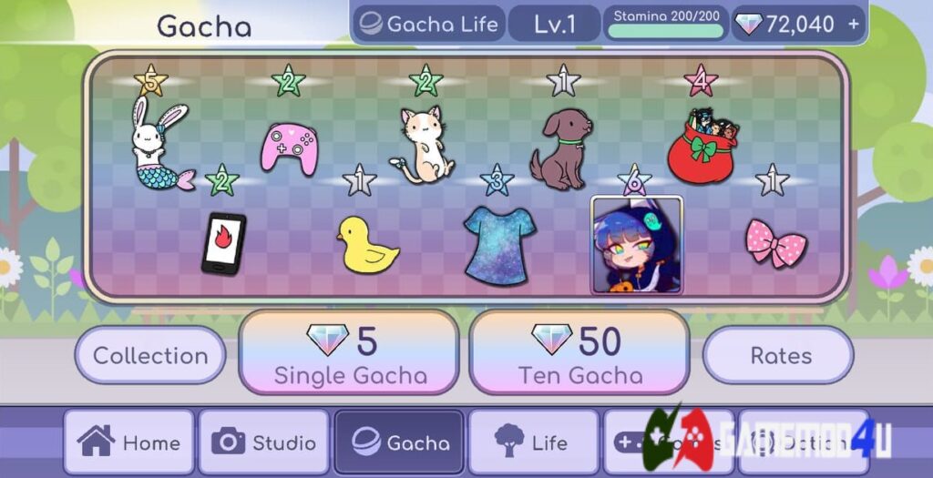 Gacha trong game Gacha Life mod