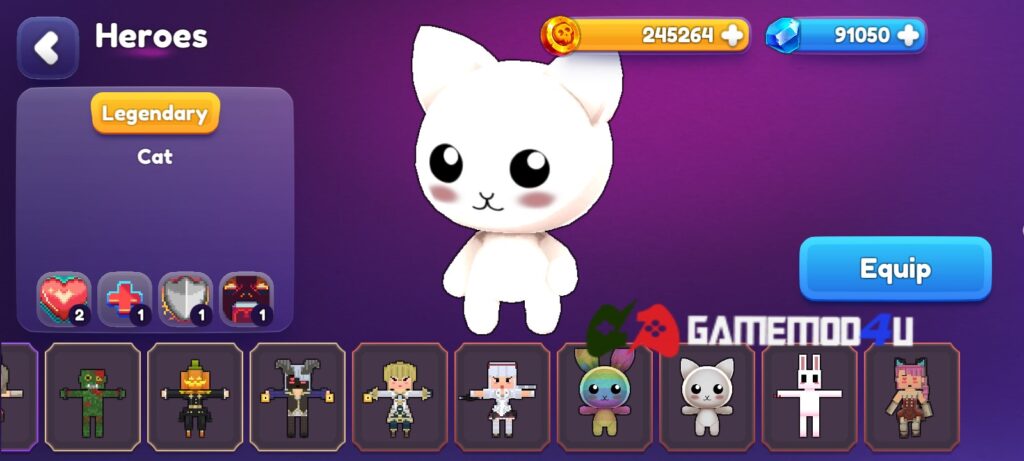 Nhiều nhân vật trong game Pixel Magic.io mod full tiền