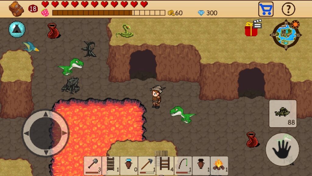Chiến đấu với nhiều quái vật khác nhau trong Survival RPG Open World Pixel mod